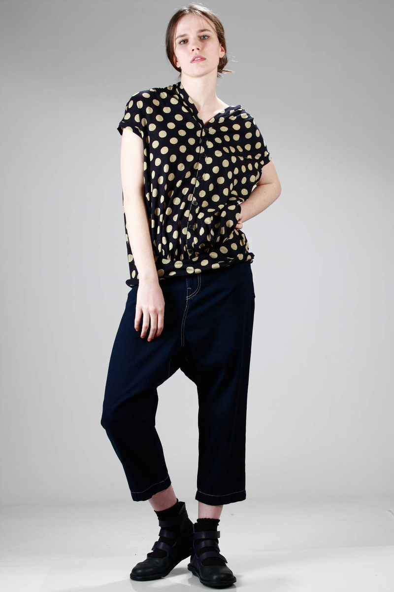 Y's Yohji Yamamoto Spring/Summer 2016 jeans and pois shirt